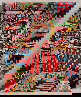 FATNA GBOURI (MOROCCAN, 1924-2012): ????? ?????FATNA GBOURI(MOROCCAN, 1924-2012)Untitledsigned and dated in Arabic 'Fatna 03' (center right)oil on canvas 41 x 51 cmpainted in 2003