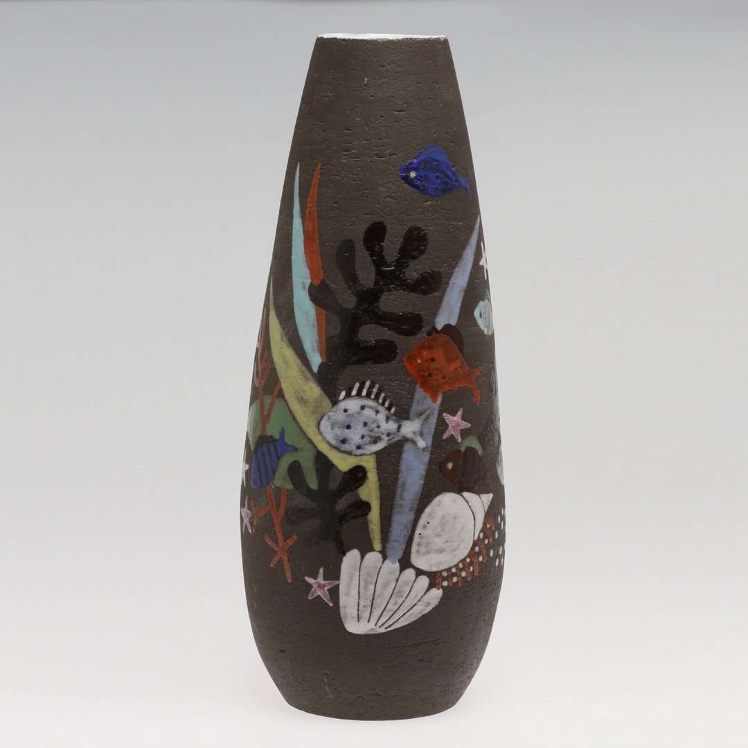 Stoneware Floorvase, "Sea flora", Anna-Lisa Thomson.: Stoneware Floorvase, "Sea flora", Anna-Lisa Thomson, Upsala Ekeby, 1950s.Height 52 cm.
