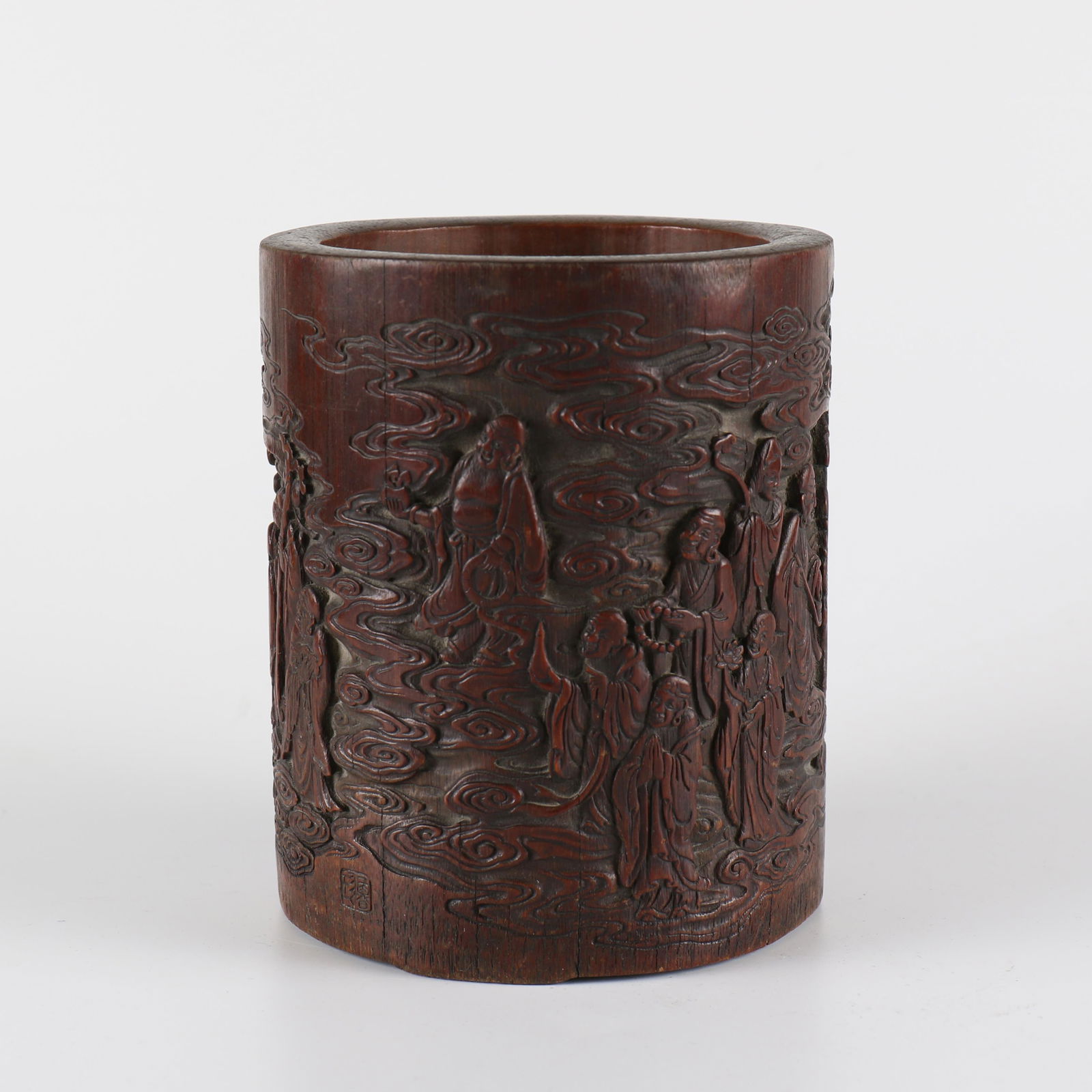 Chinese  Carved  Bamboo Brush Pot (1 of 7)