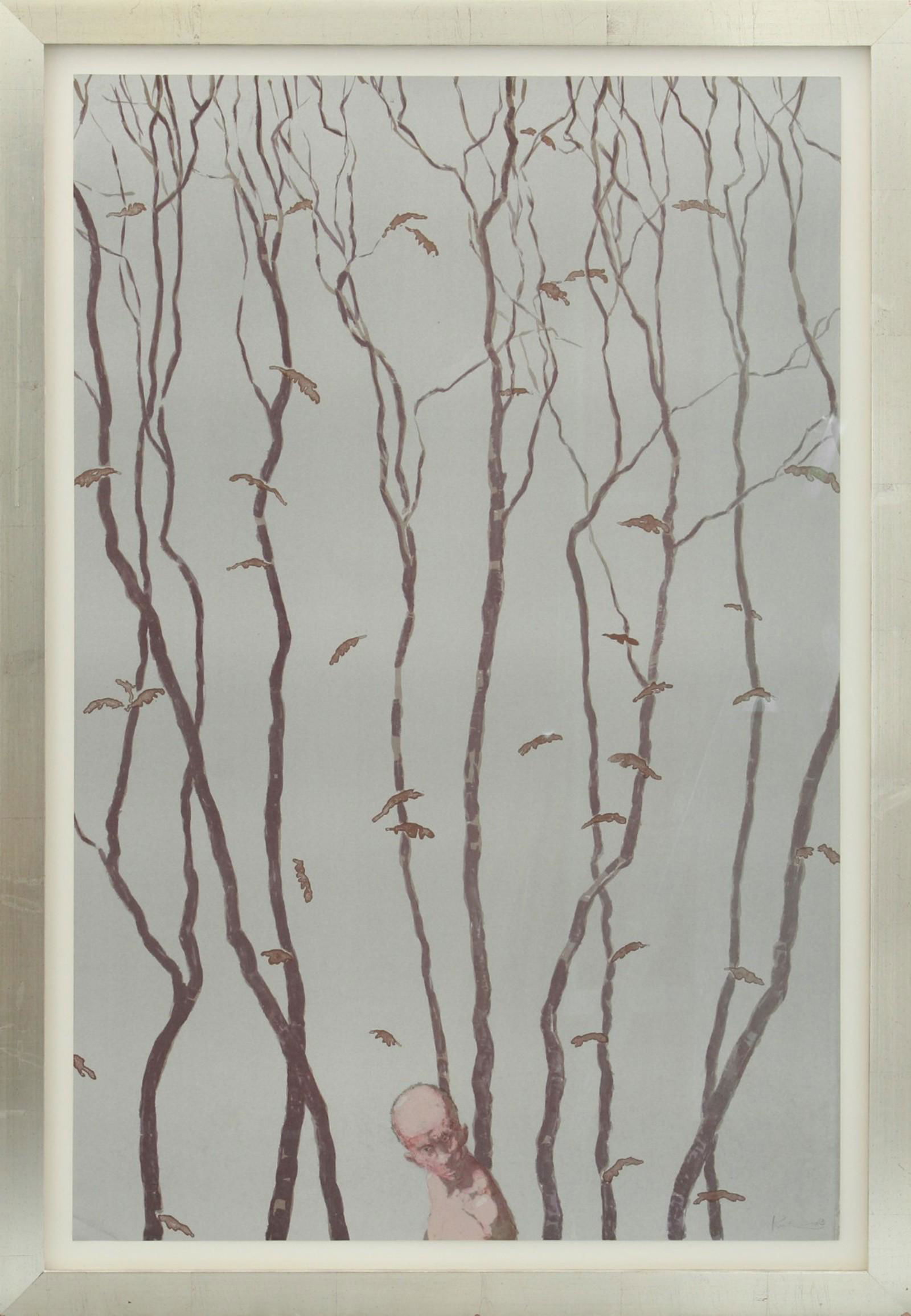 Michael Kvium. 'Deep Forest', color lithograph 22/35.: 116.5 x 76.5 cm (132 x 92 cm ).