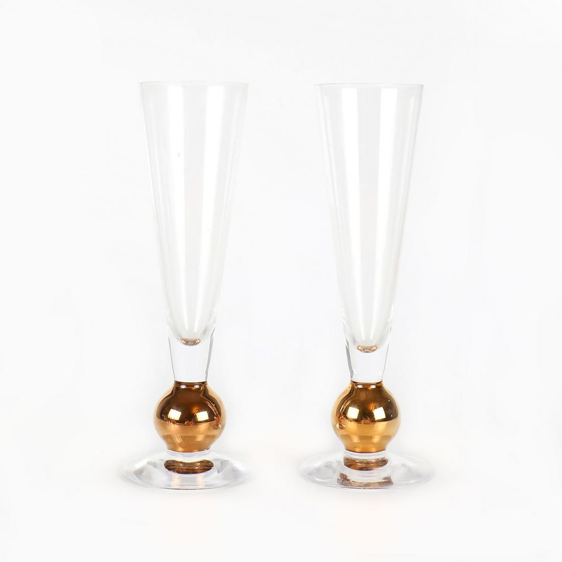 Champagne glass, 'Nobel', Gunnar CyrÃ©n, Orrefors.: Height 22 cm.