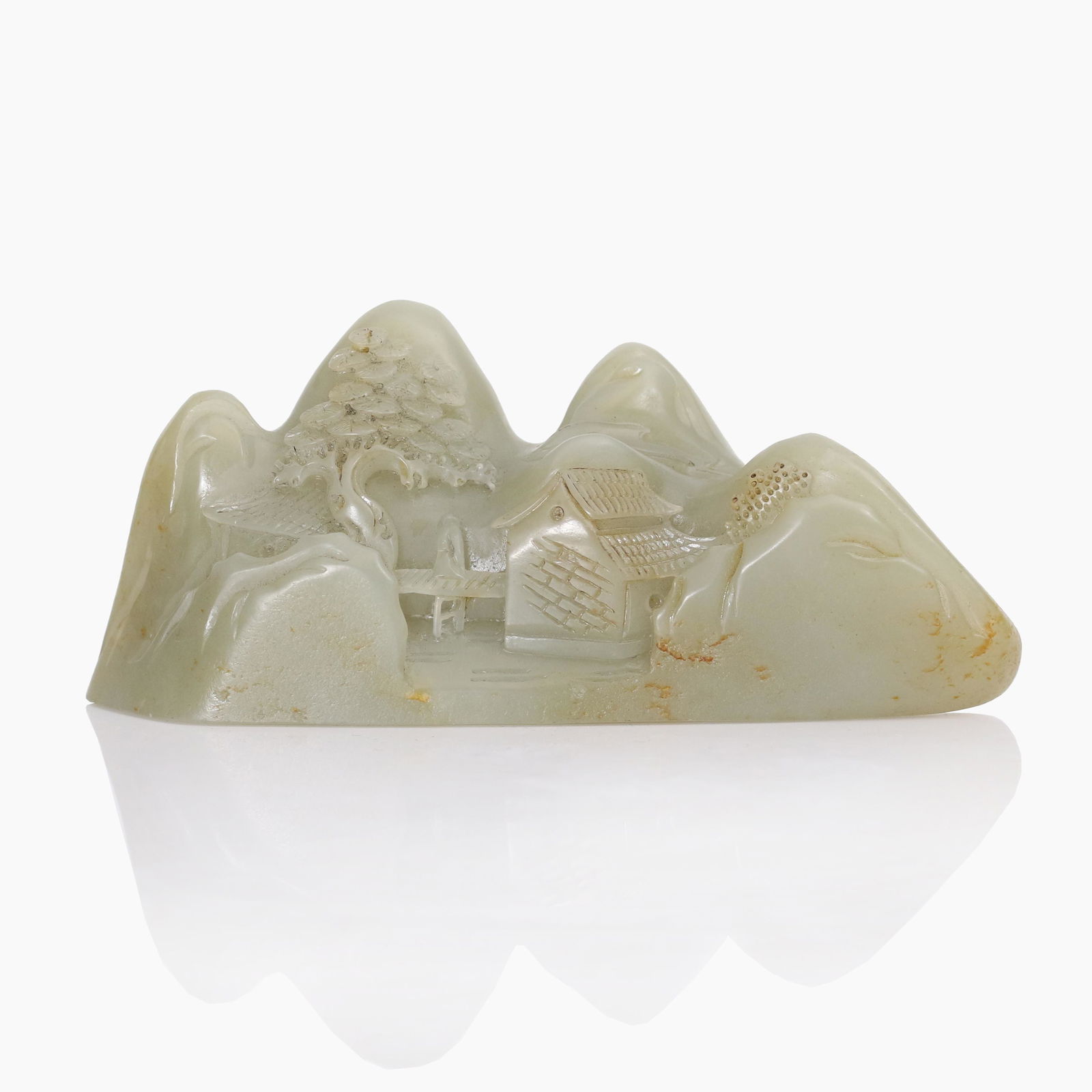 A Chinese White Jade Mountain Ornament (1 of 6)