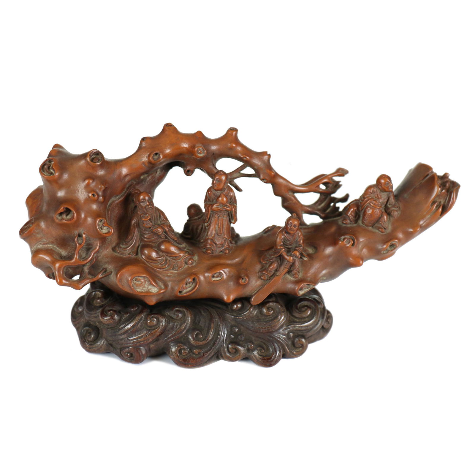 A Chinese Huangyang Wood Carved Sculpture With Bamboo Stand (1 of 12)
