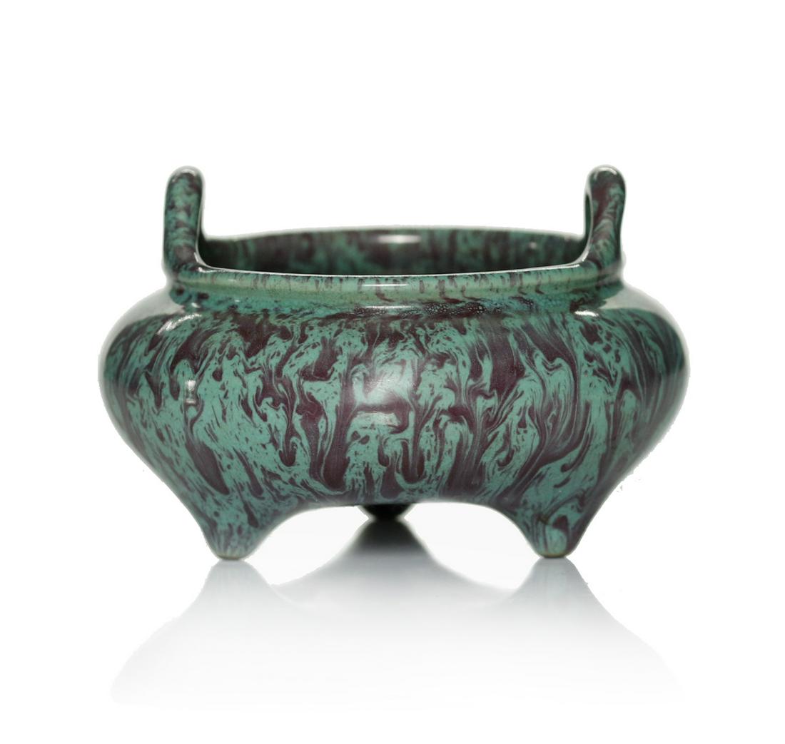 A Chinese 'Robin Egg' Glazed Porcelain Censer (1 of 6)
