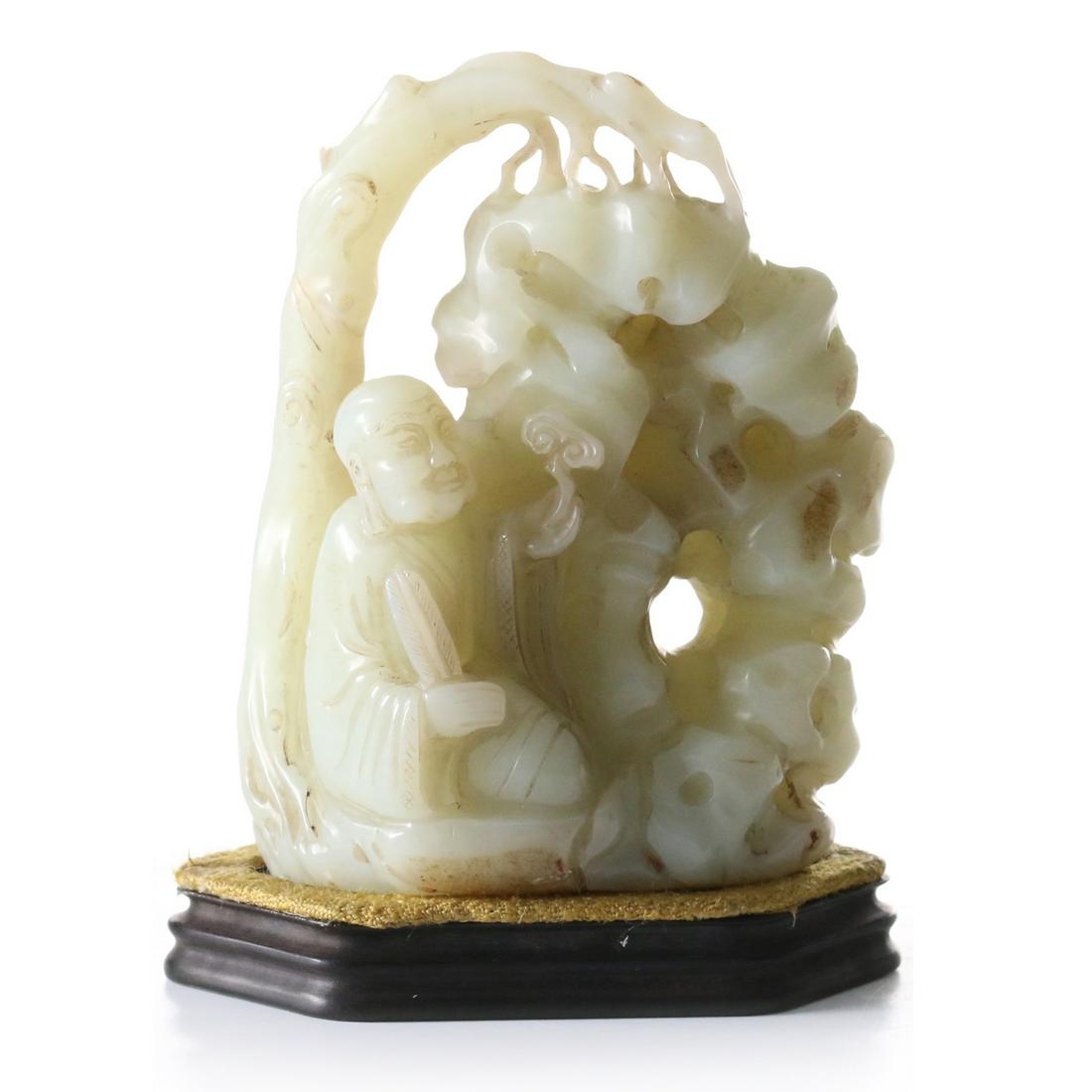 A White Jade Figure Statue With Stand (1 of 7)