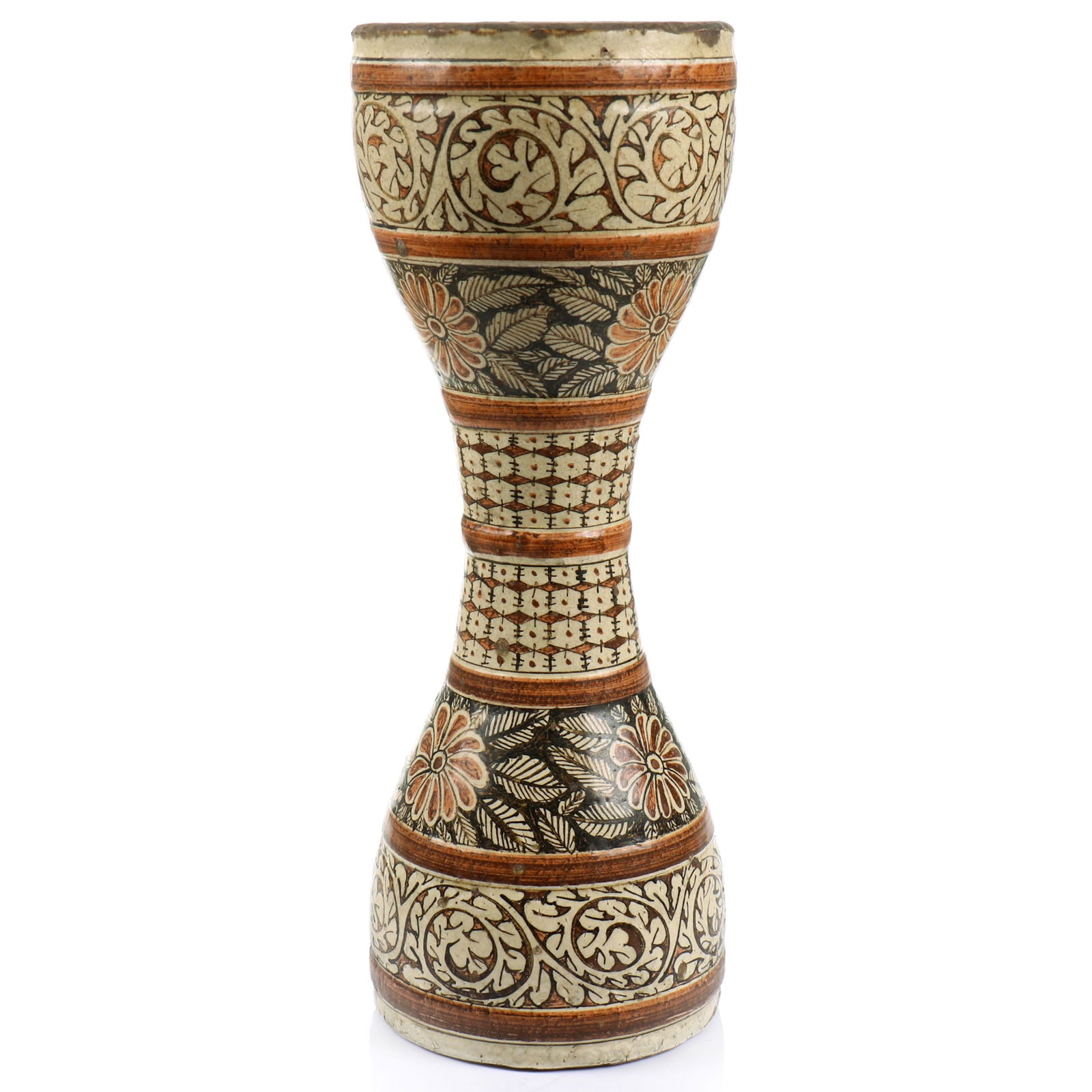 A Chinese Brown Glazed Ceramic Drum Shaped Decoration (1 of 5)