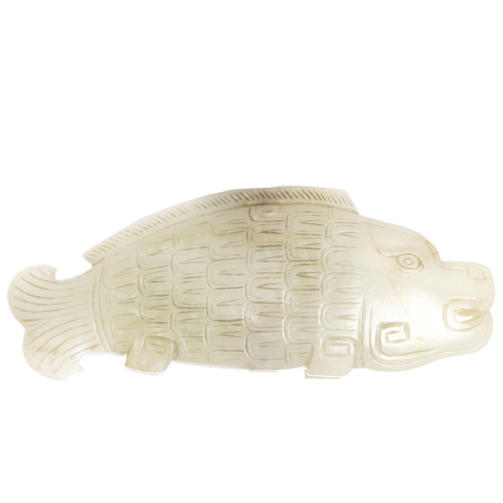 Chinese White Jade Carved Fish (1 of 9)