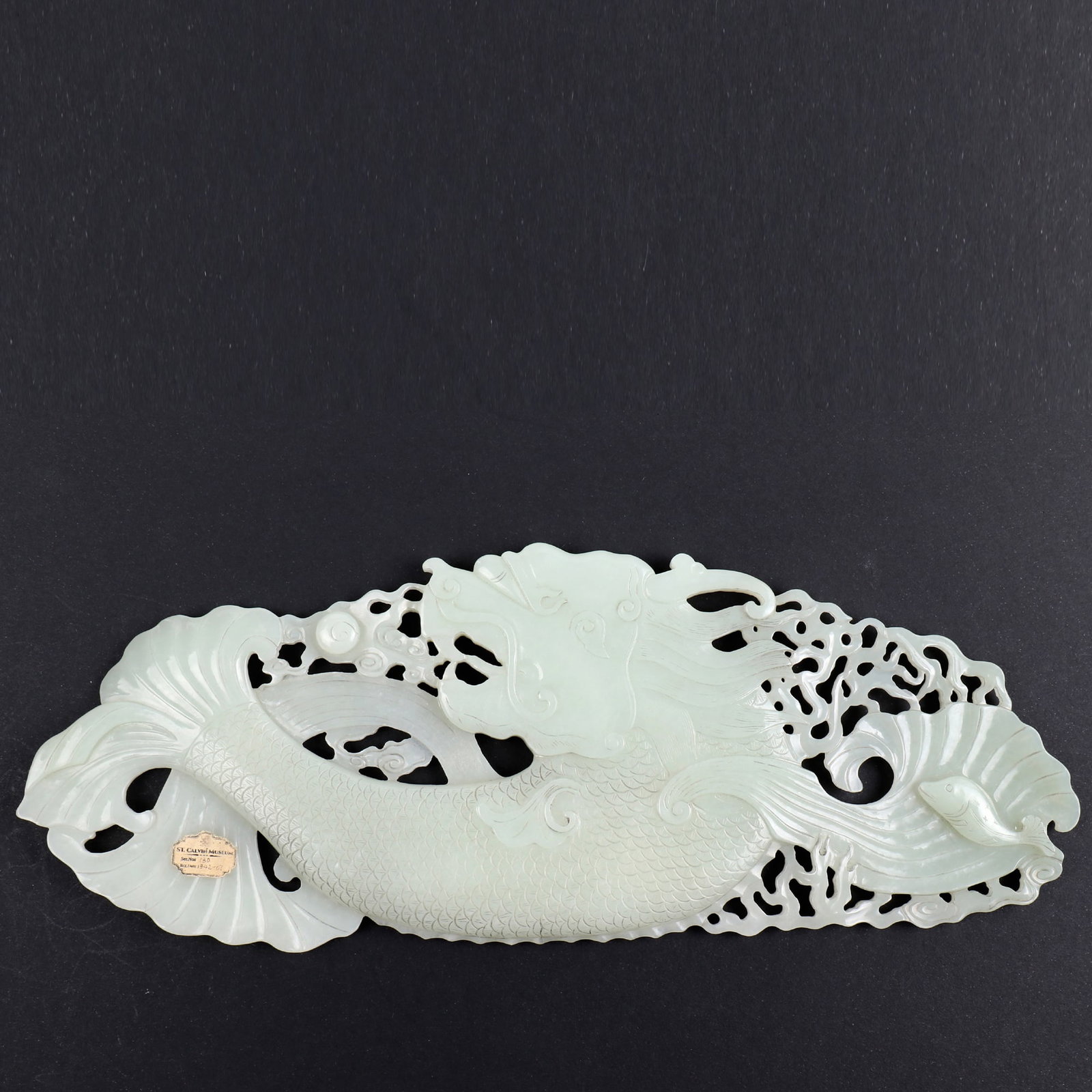 Chinese White Jade Carved Fish Ornament With Stand (1 of 13)