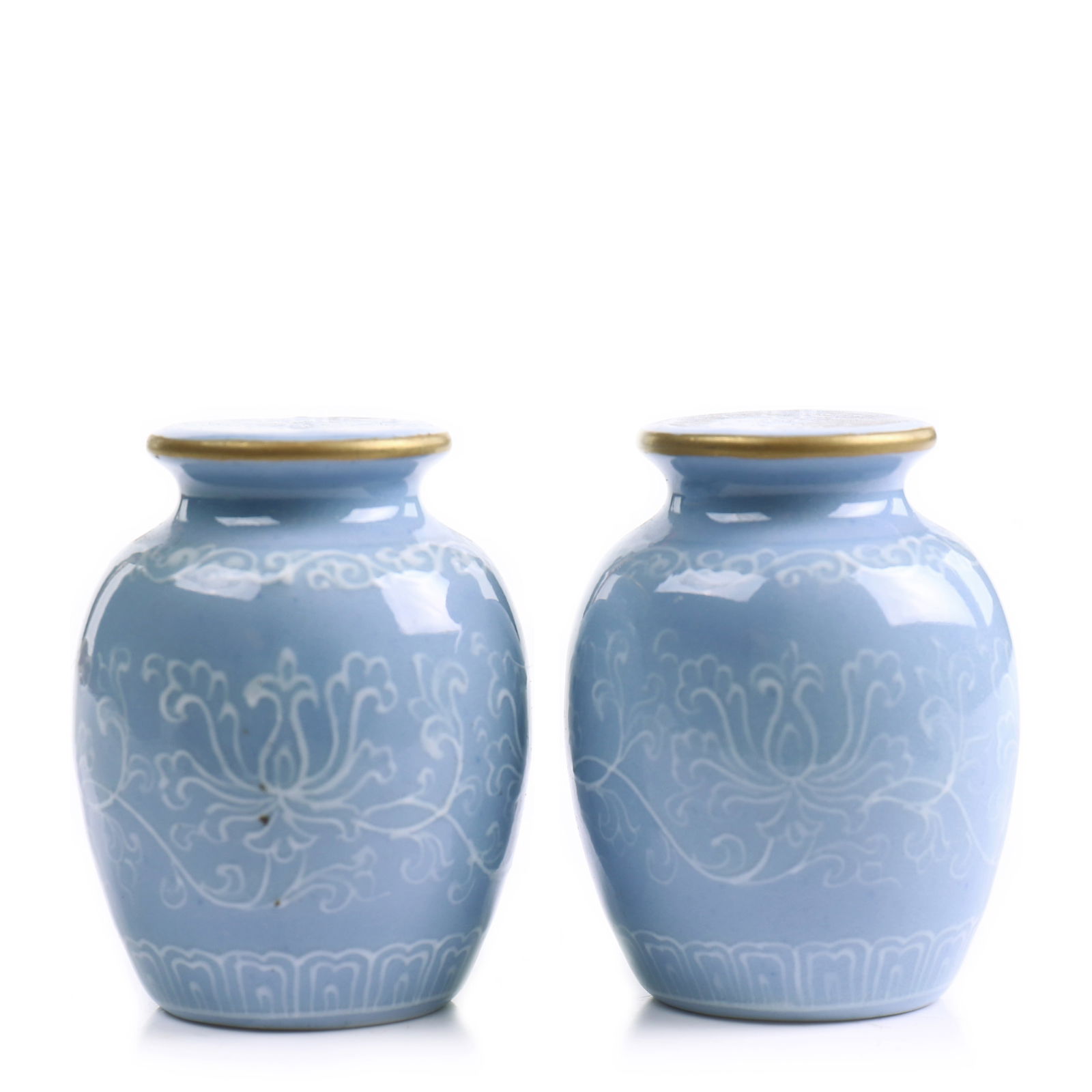 A Pair Of Chinese Blue Glazed Porcelain Cup Stands (1 of 4)