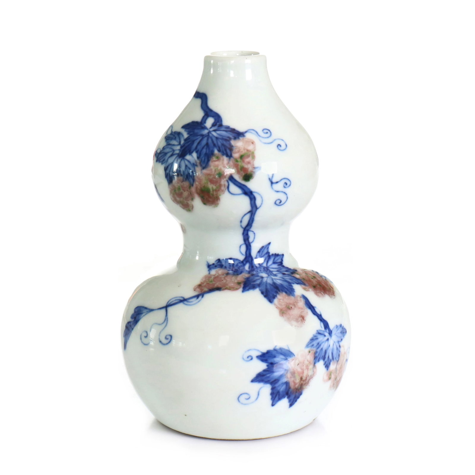 Chinese Blue And White and Copper Red Glazed Porcelain Bottle Gourd Vase (1 of 7)