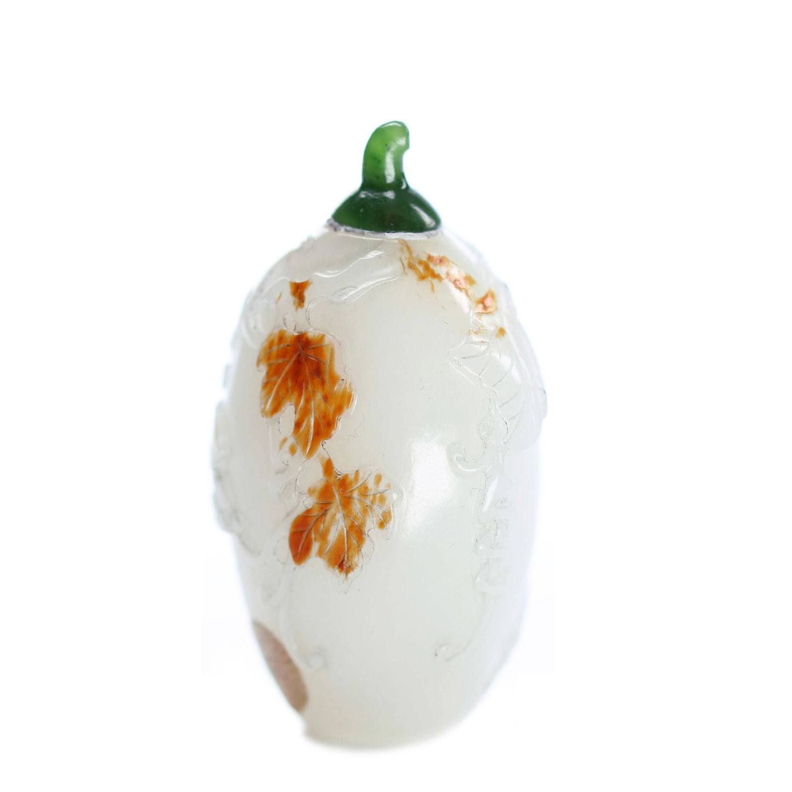 Chinese White Jade Carved Snuff Bottle (1 of 8)