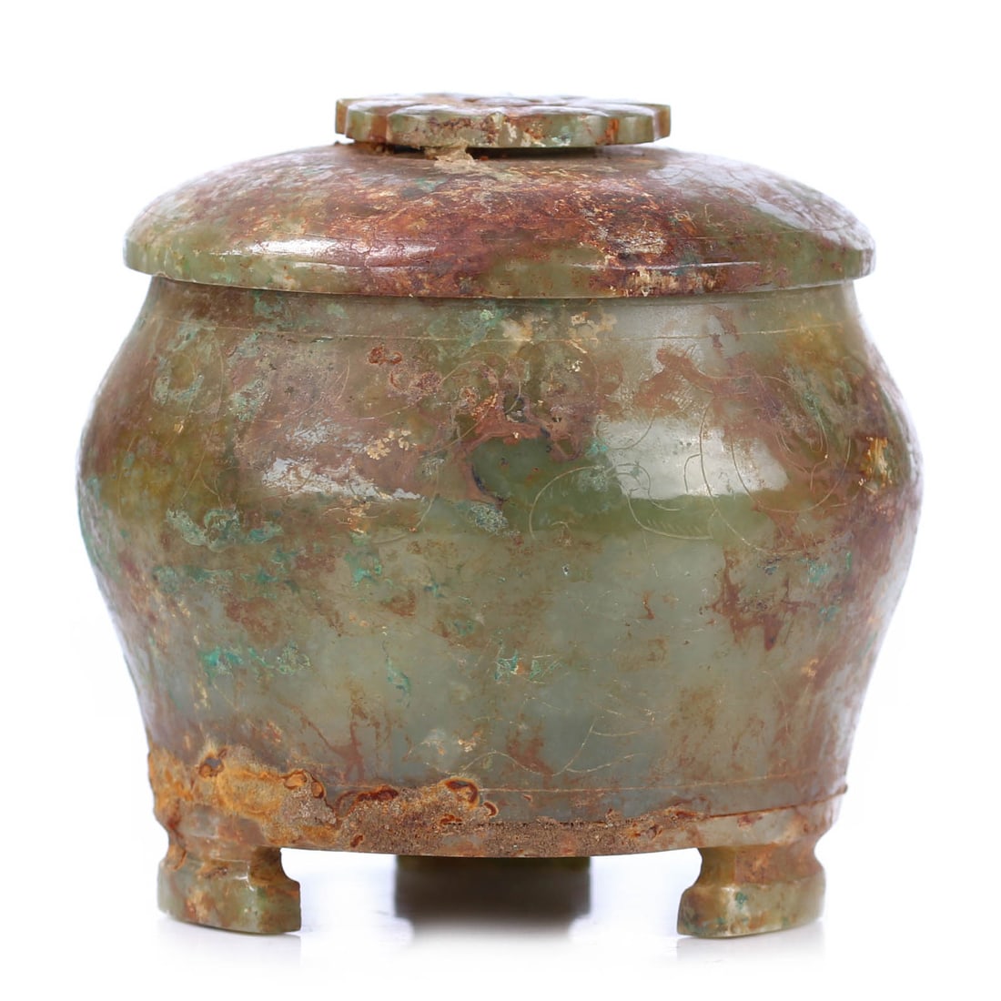Chinese Yellow Jade Carved Censer With Cover (1 of 10)