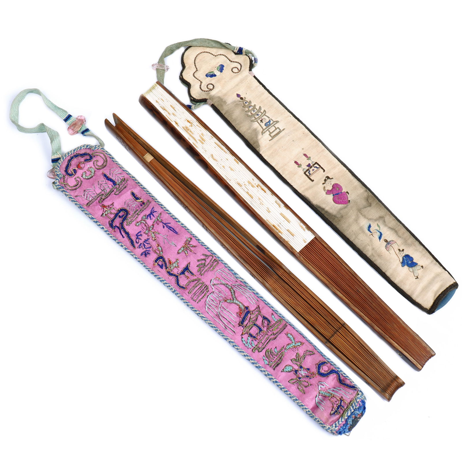 Two Chinese Bamboo Fans With Silk Covers (1 of 9)