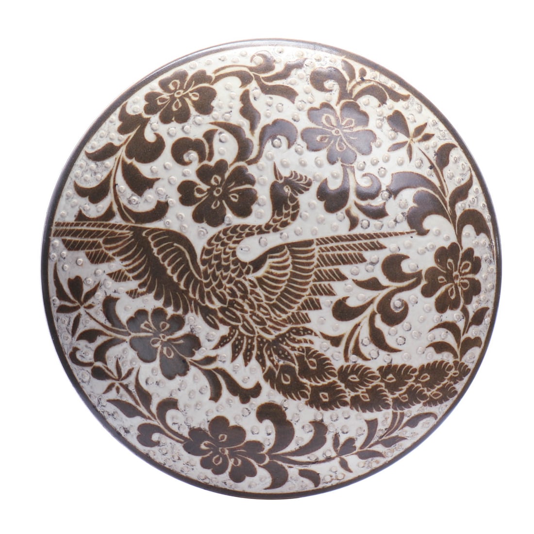 Chinese 'Ci Zhou' Glazed Porcelain Box: H 9.5 cm. D 21.5 cm.