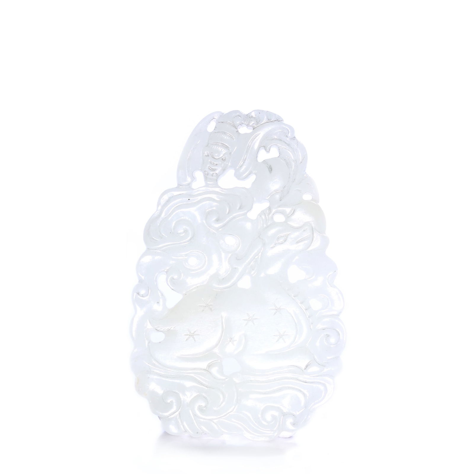Chinese White Jade Carved Pendant (1 of 6)