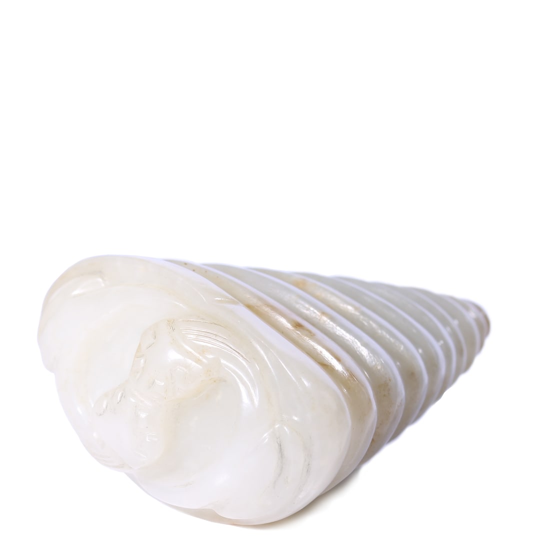 Chinese White Jade Carved Snake Figure: 68 x 52 x 27 mm