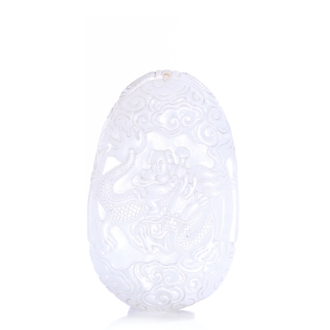 Chinese White Jade Carved Pendant (1 of 8)