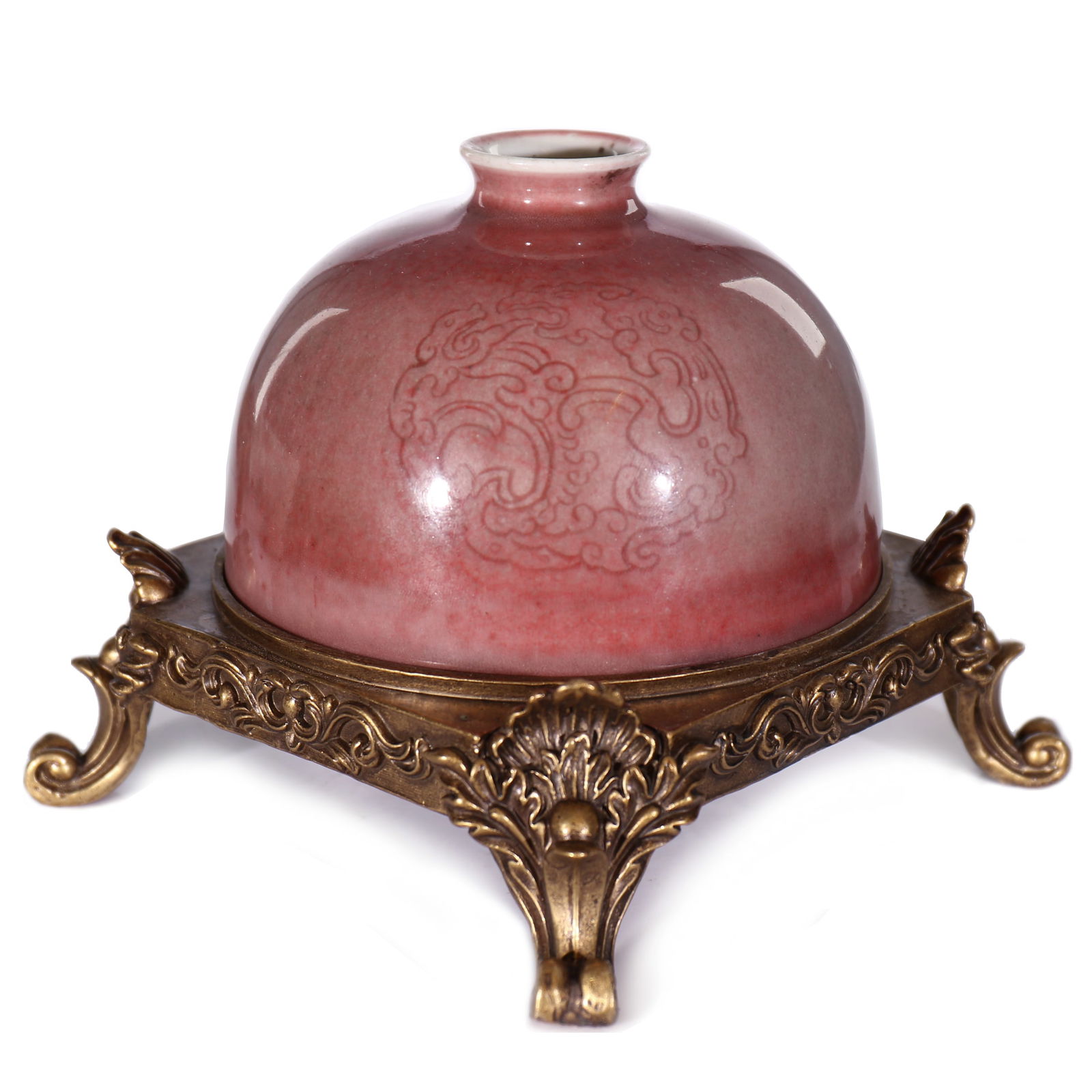 Chinese Copper Red Glazed Porcelain Water Drop With Stand (1 of 7)
