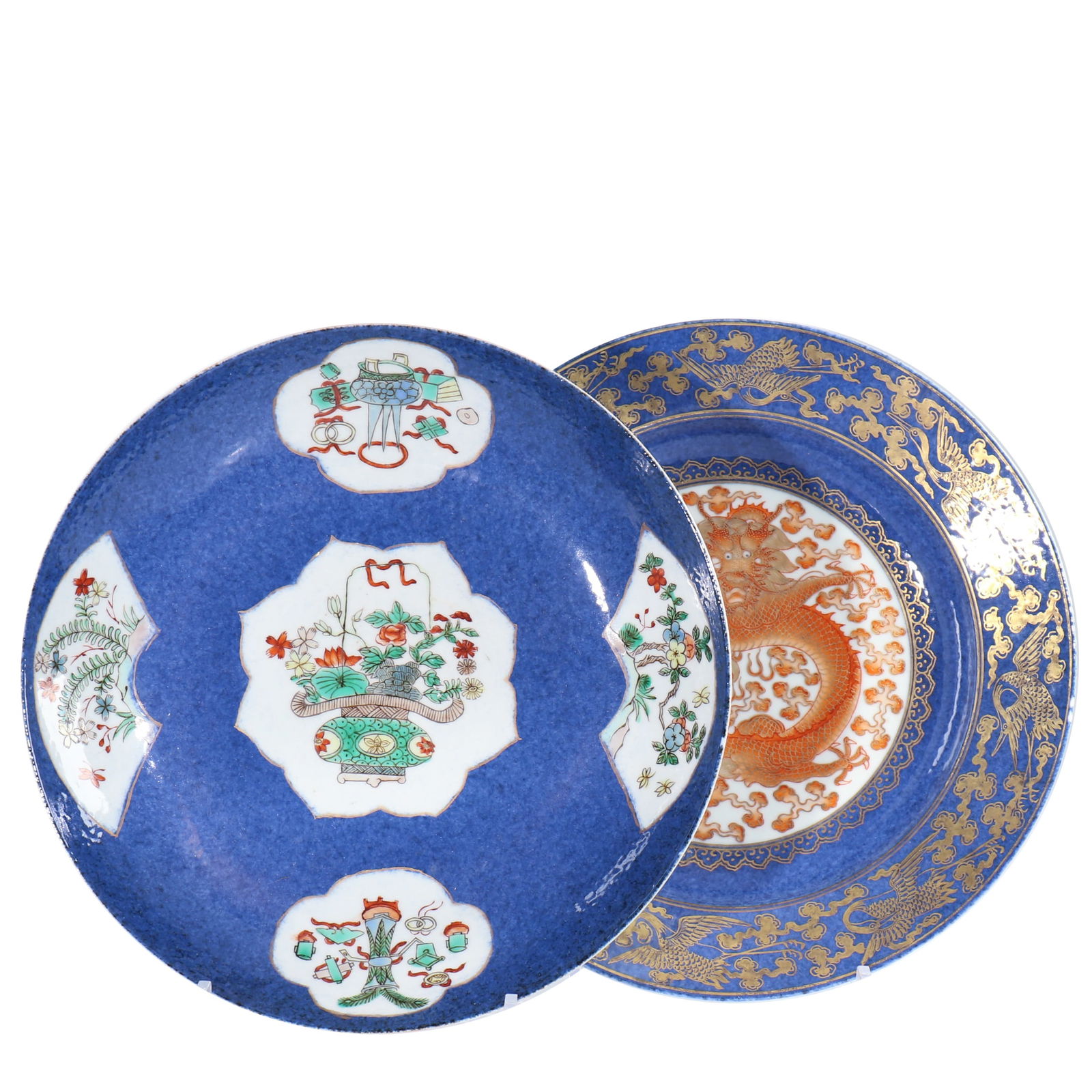 Two Chinese Famille-Rose Porcelain Plates (1 of 6)