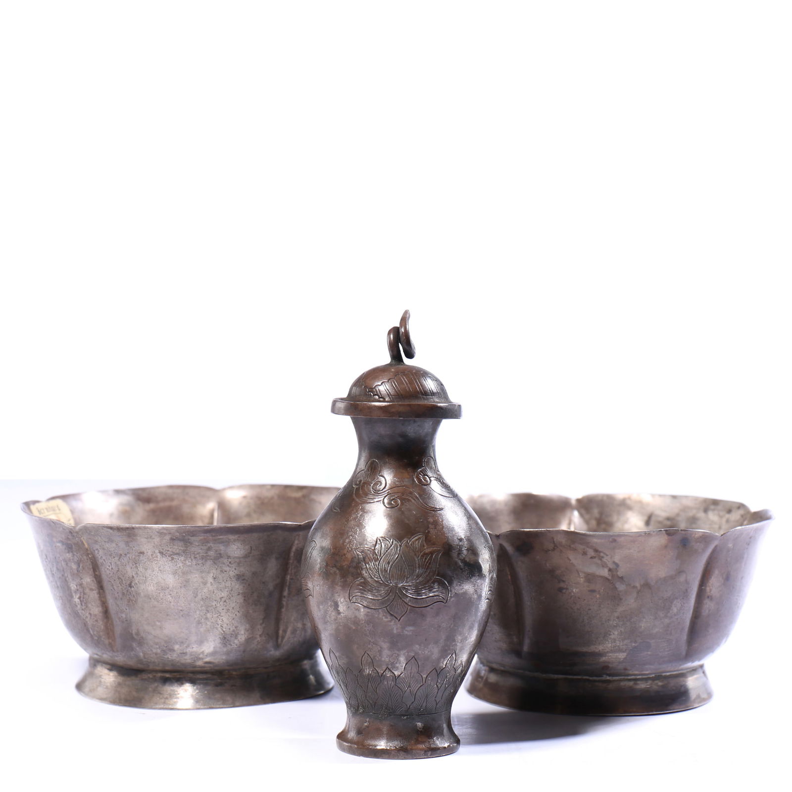 Chinese Silver Bowls And Vase (1 of 16)