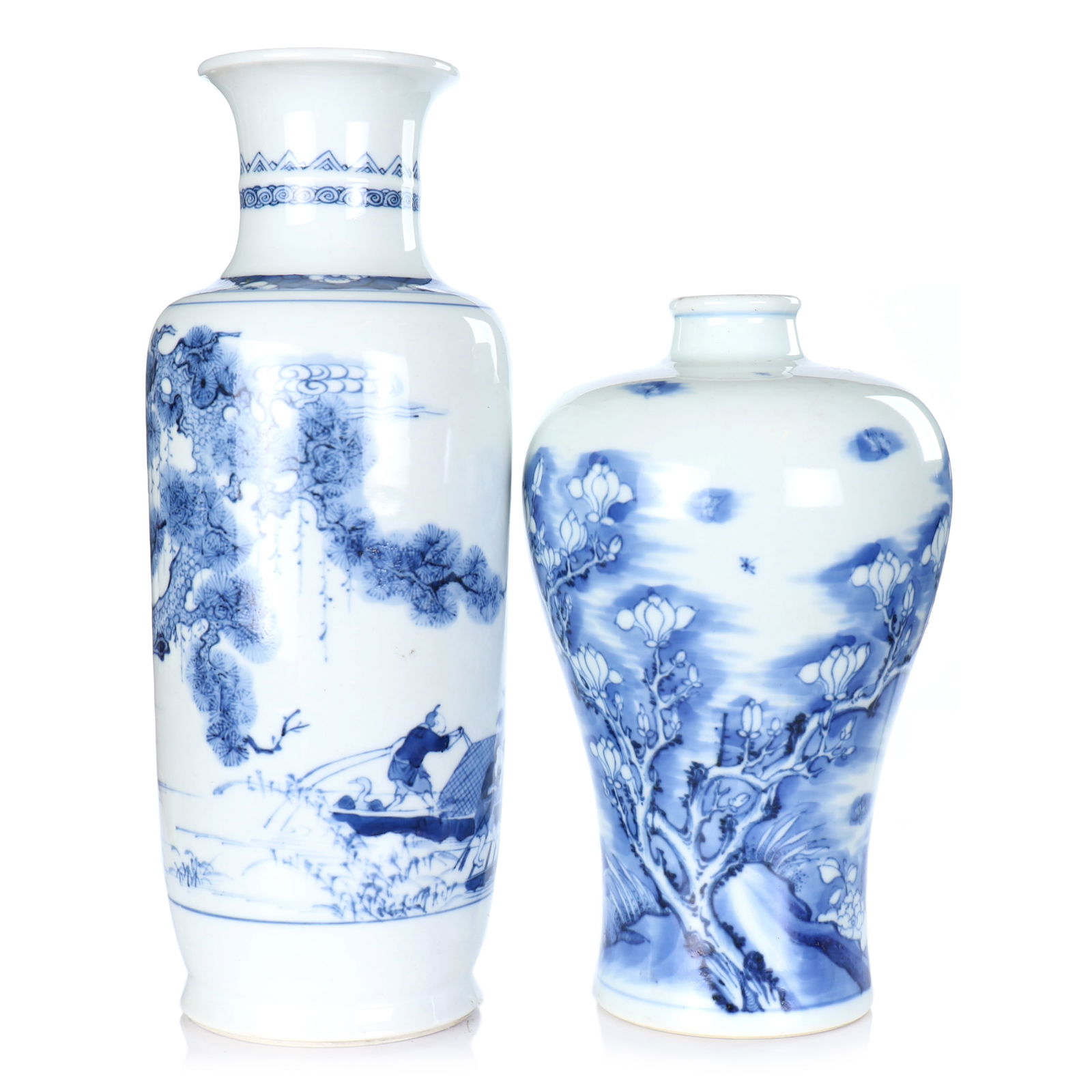 Two Chinese Blue And White Glazed Porcelain Vases (1 of 7)