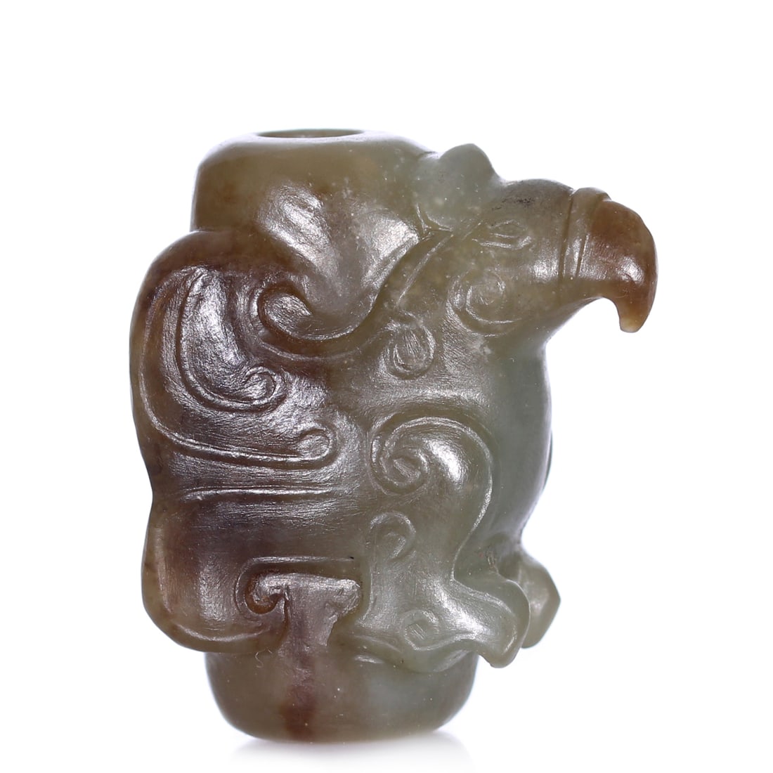 A Chinese Jade Carved Mythical Beast Statue: 42 x 36 x 25 mm