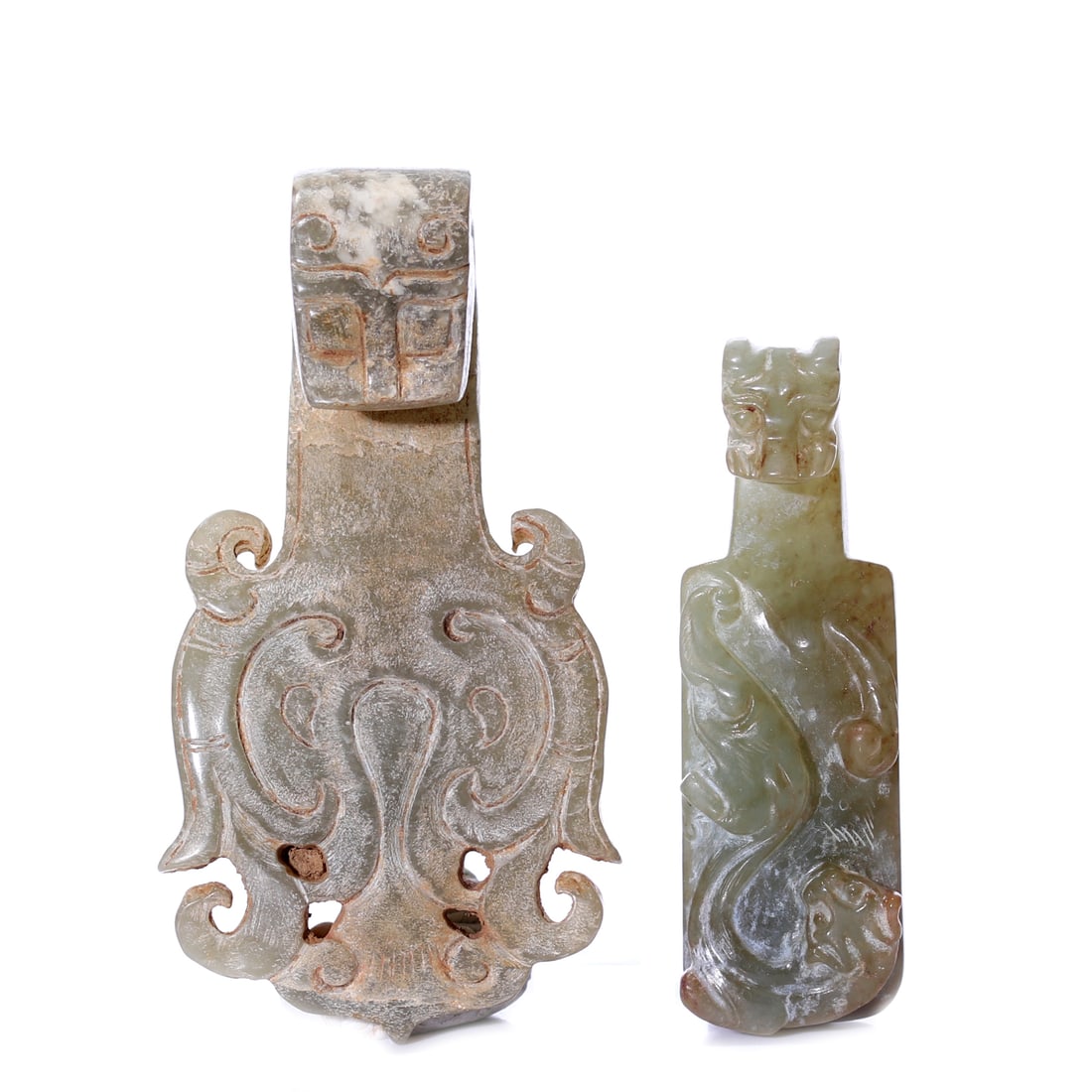 Two Chinese Jade Carved Belt Buckles (1 of 10)