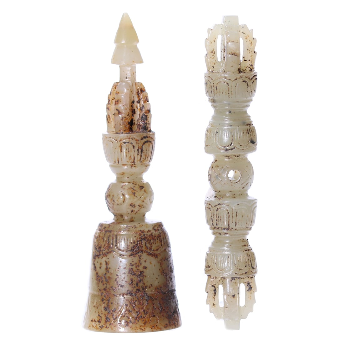 A Group Of Chinese Jade Carved Ornament Figure And Pendant: H 9 cm resp. 9 cm