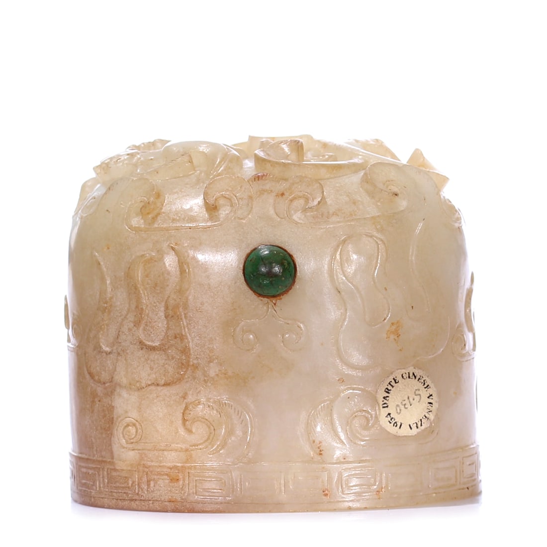 A Chinese Jade Carved Hair Band: 7 x 5.5 x 6 cm