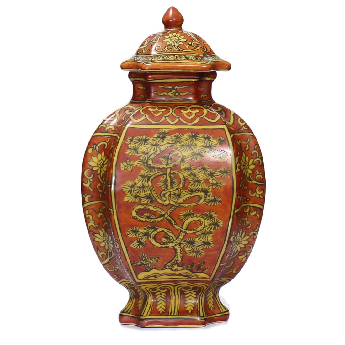 A Chinese Yellow And Red Glazed Vase With Cover (1 of 10)