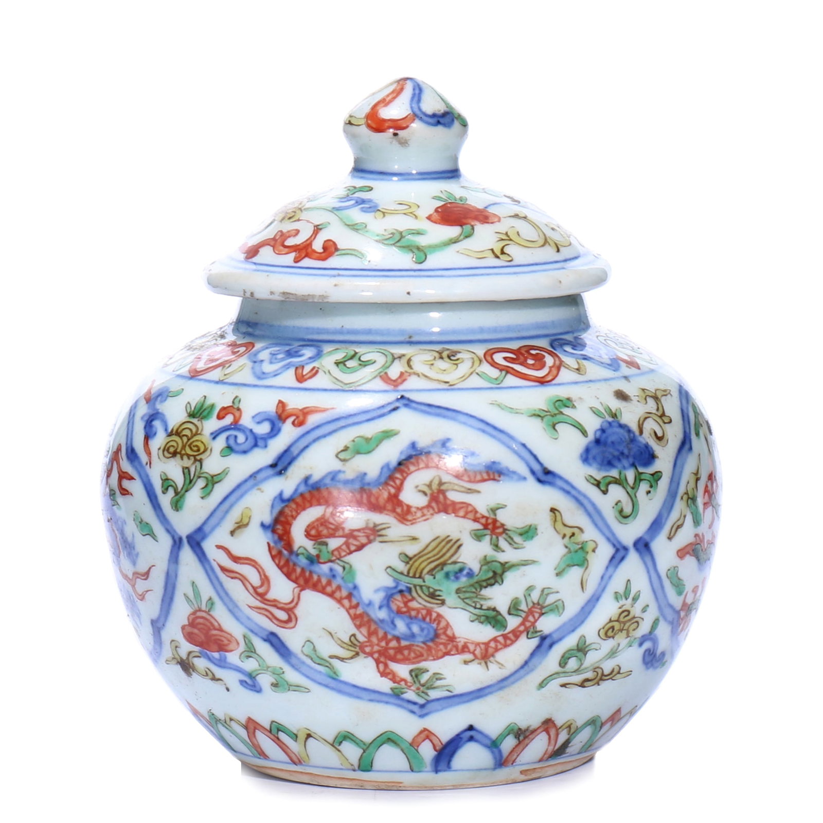 A Chinese Wu Cai Glazed Porcelain Jar With Cover (1 of 9)