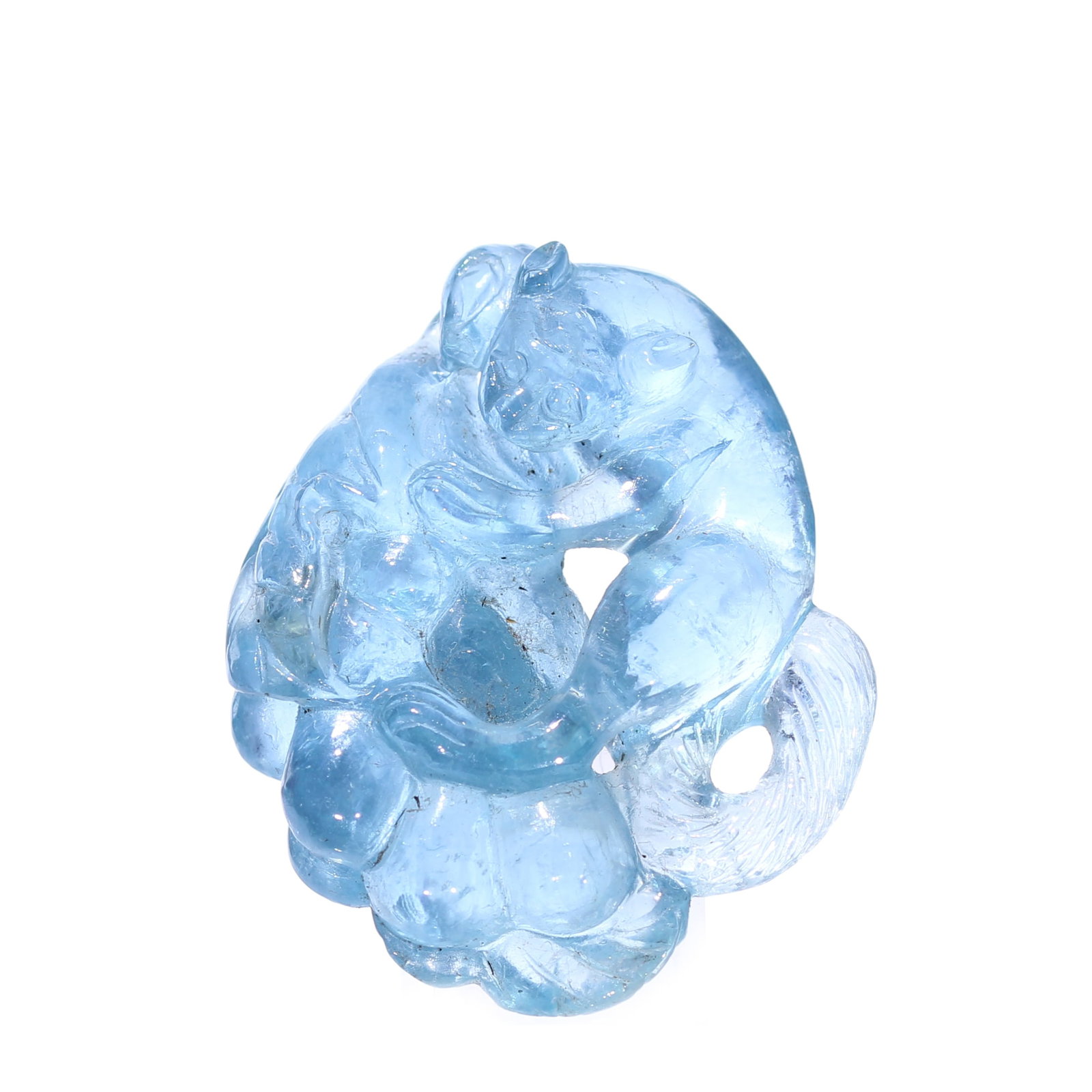 A Chinese Aquamarine Carved Pendant (1 of 8)
