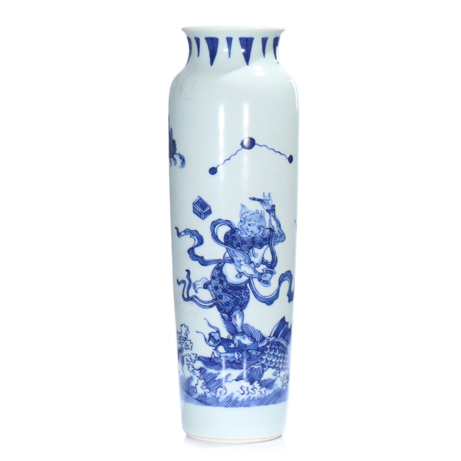 A Chinese Blue And White Glazed Porcelain Vase: H 27 cm