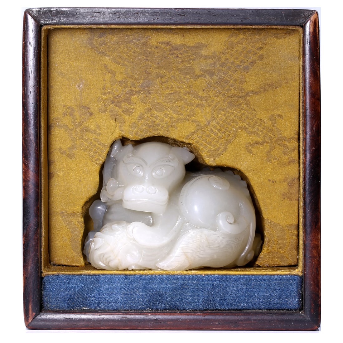 A Chinese White Jade Carved Mythical Beast Figure With Box (1 of 13)
