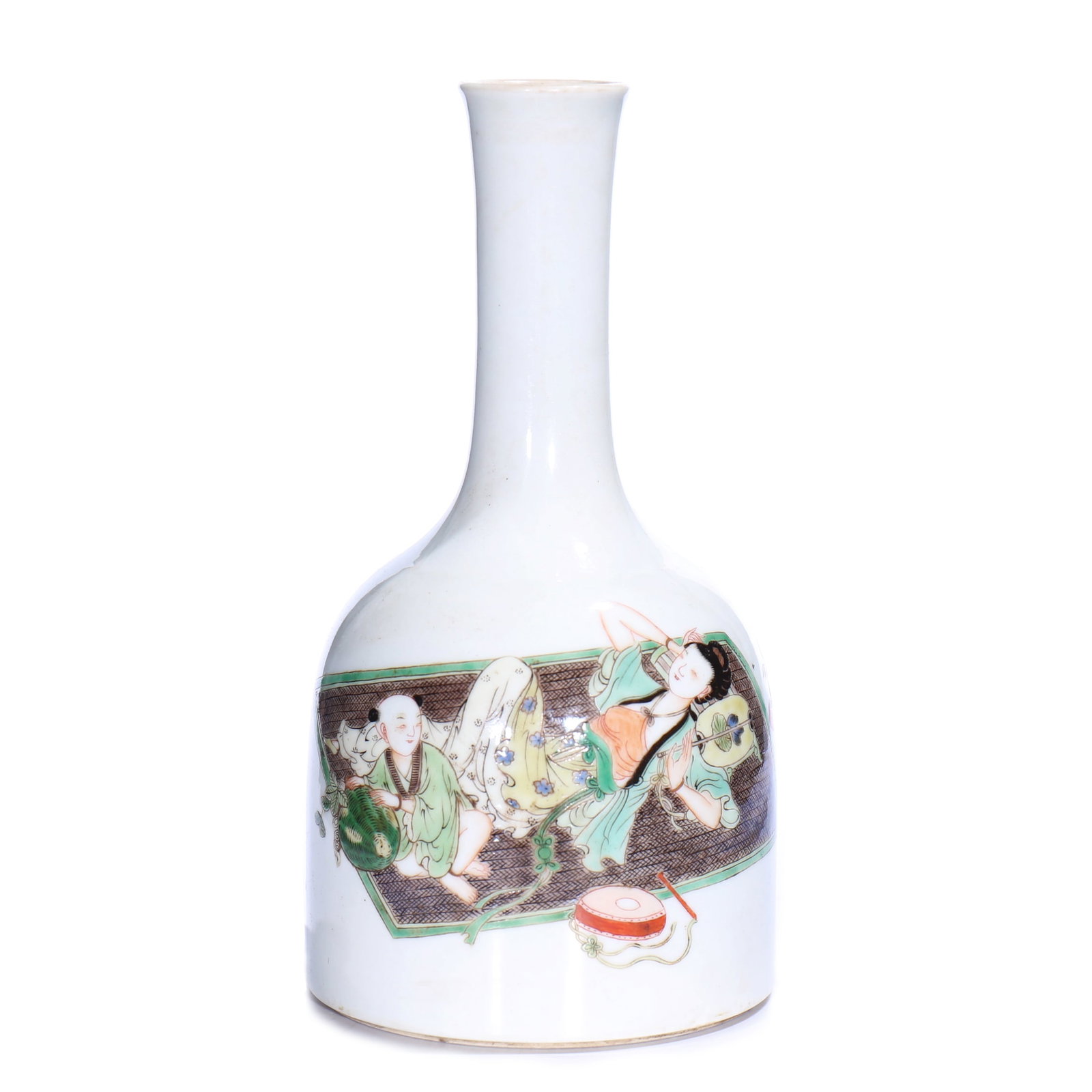 A Chinese Wu Cai Glazed Porcelain Vase: H 18.5 cm
