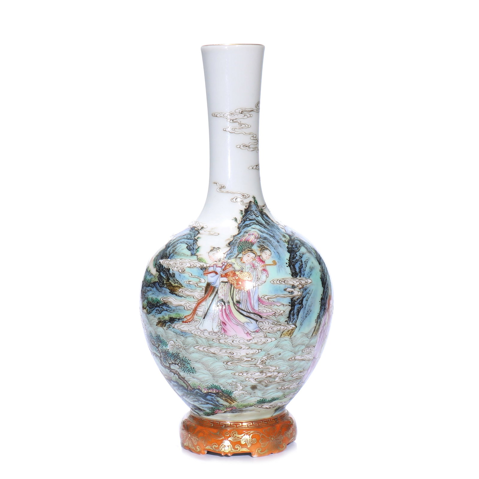 A Chinese Famille-Rose Porcelain Vase: H 17 cm