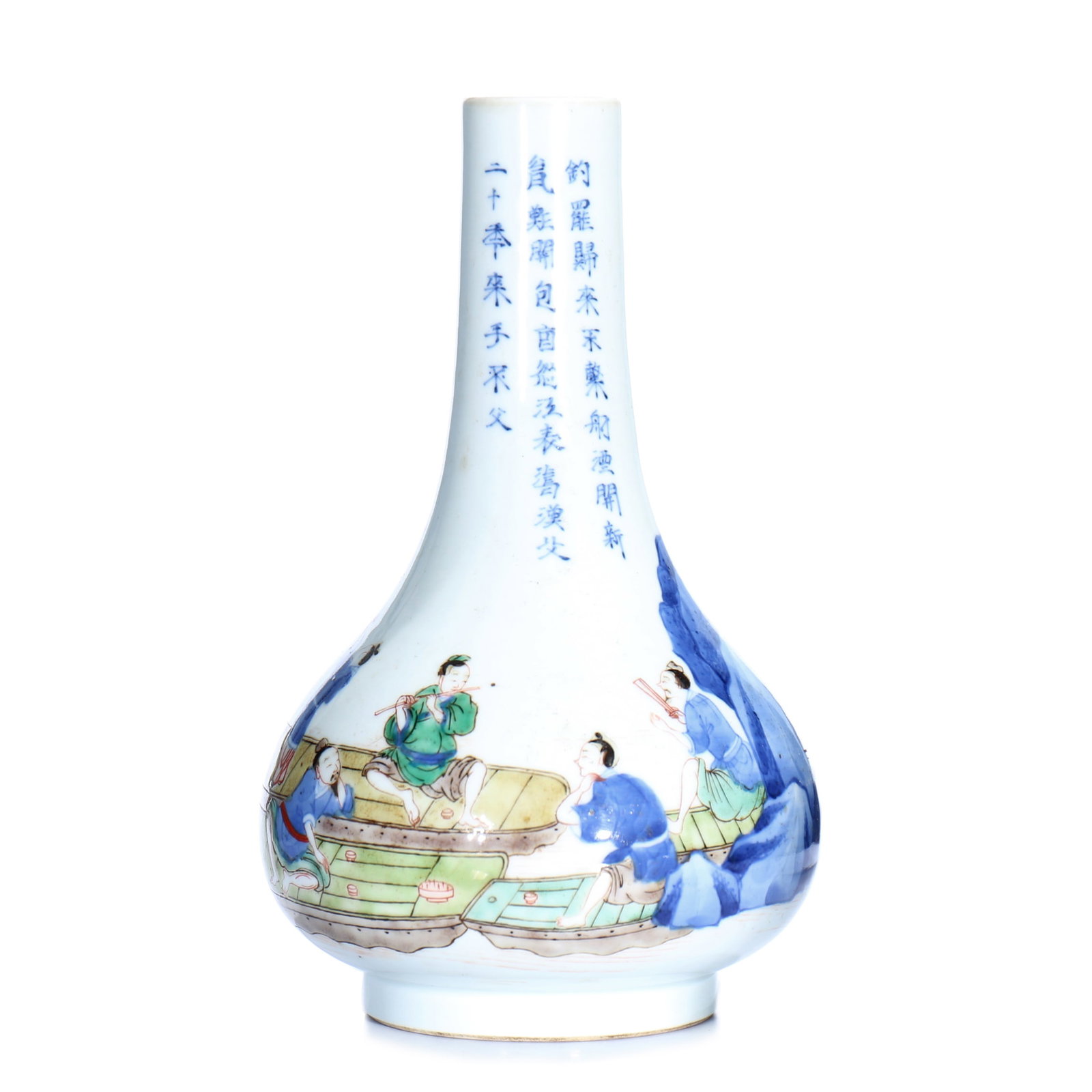 A Chinese Wu Cai Glazed Porcelain Vase: H 20 cm
