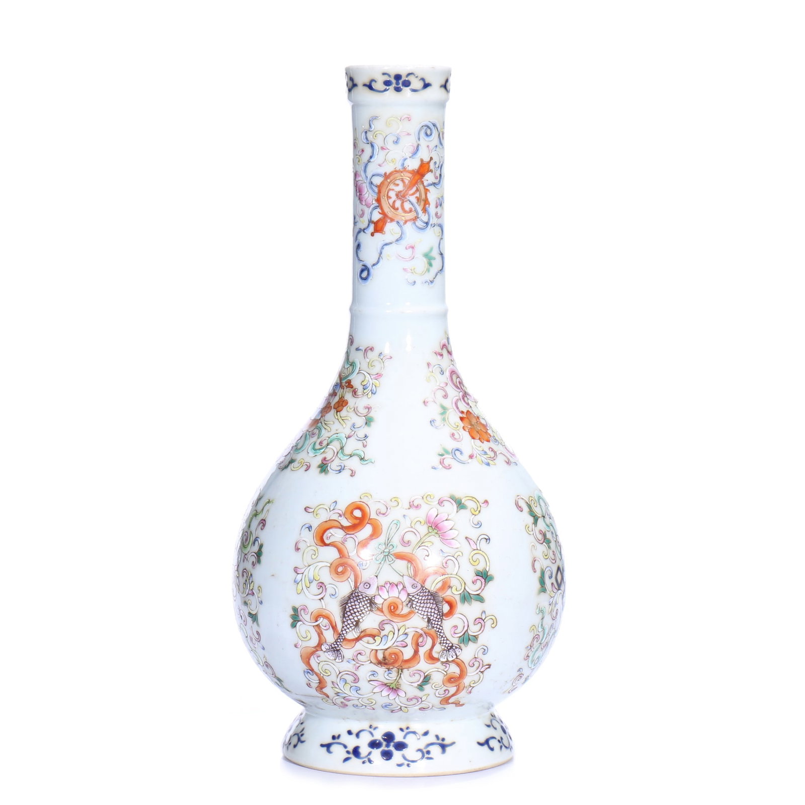 A Chinese Famille-Rose Porcelain Vase: H 23.5 cm