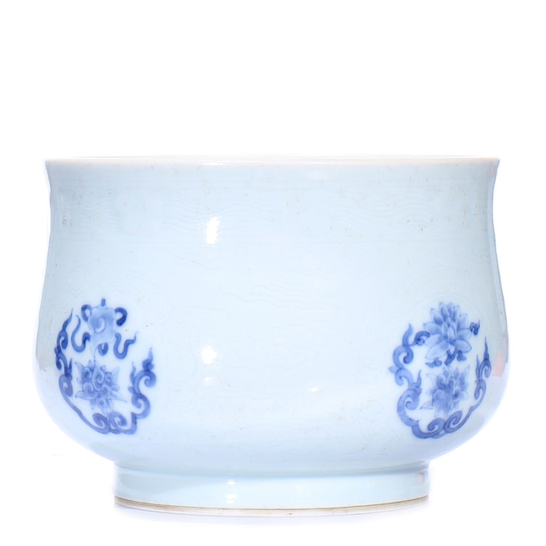 A Chinese Blue And White Glazed Porcelain Jar: H 8.5 cm D 12 cm