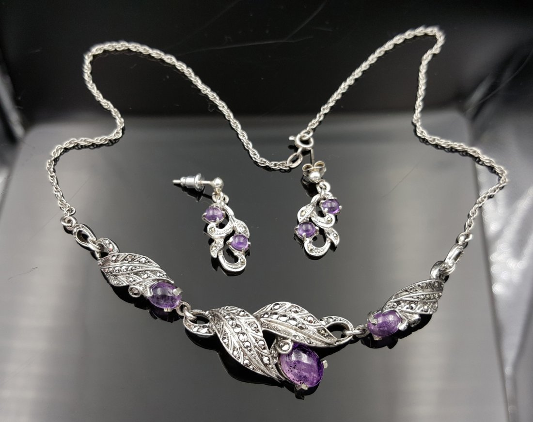 Silver Necklace and Earrings, 1900s (1 of 2)