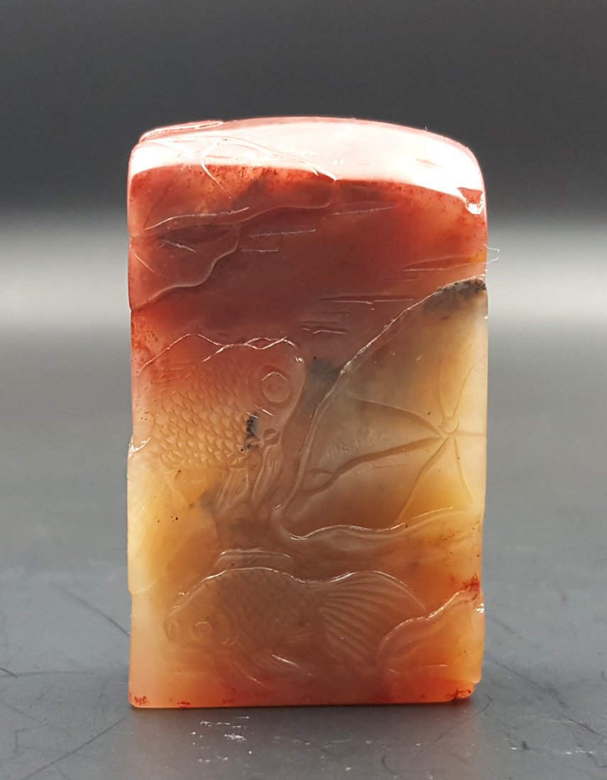 Chinese Soapstone Seal, 1900s: Measure: 56mm x 33mm.