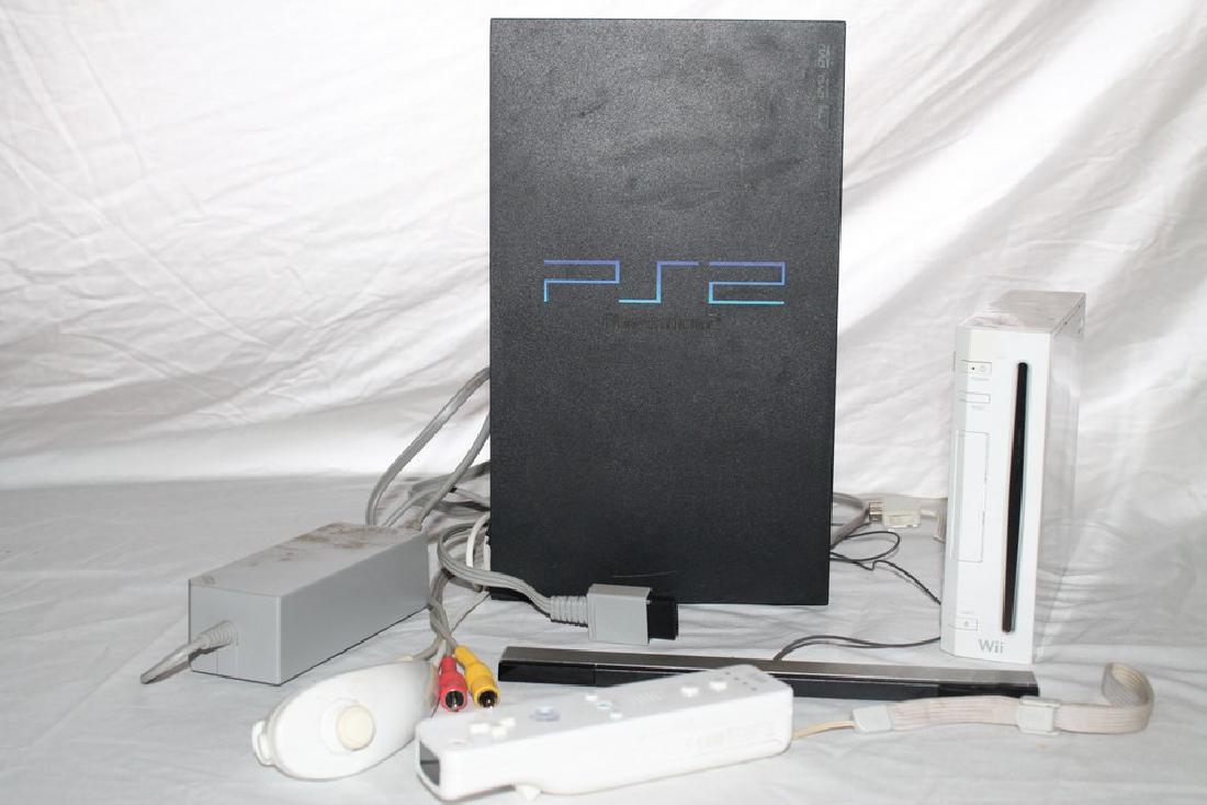 Nintendo Wii and PS2: Nintendo Wii with all wires one controller and one nunchuck plus a PS2 console only no wires with box
