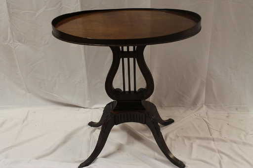 Mersman Mahogany End Table With Harp Motif
