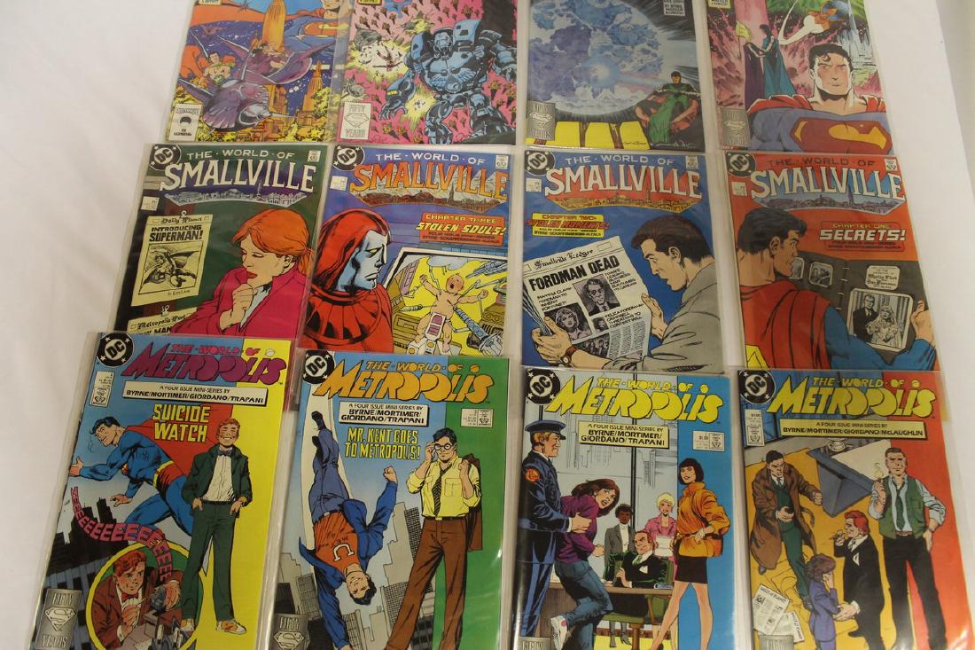 Superman Mini-Series lot: The World Krypton of Mini-Series, The World of Metropolis Mini-Series, and The World of Smallville Mini-Series.