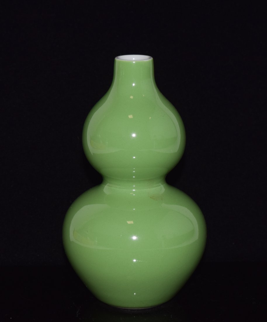Chinese Green Glazed Gourd shaped Vase (1 of 3)