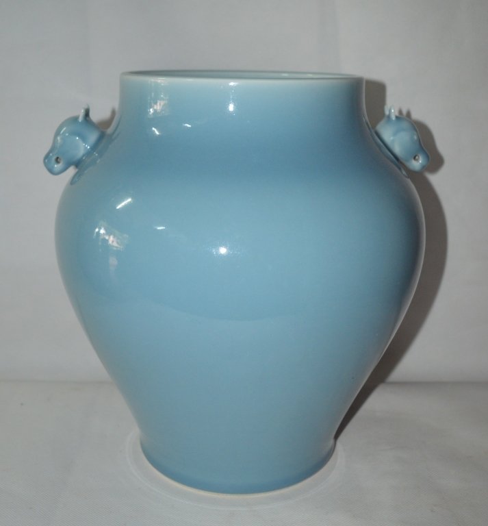 Chinese Celadon Glazed Sheep Ear Jar (1 of 4)