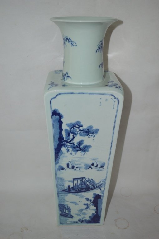 Chinese Blue and White Square Porcelain Vase (1 of 10)