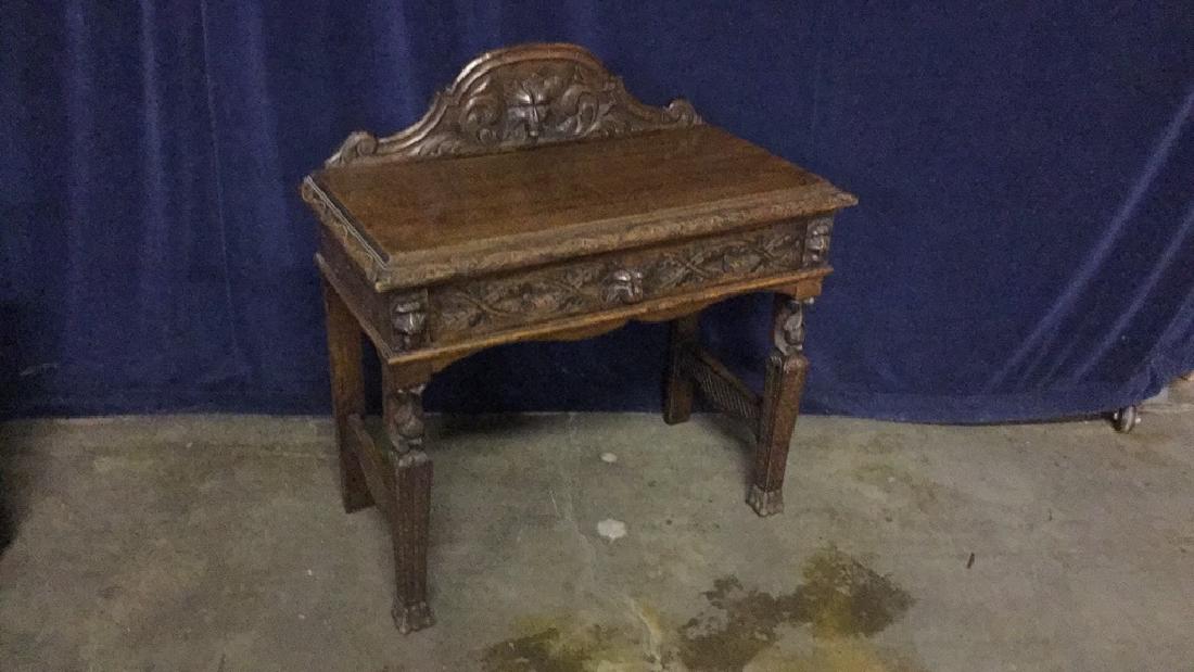 Early American oak writing desk (1 of 4)