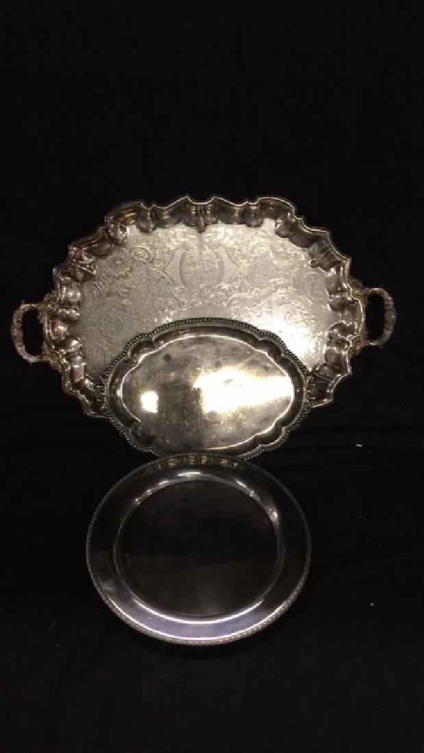 Bristol silverplate tray with two additional trays (1 of 4)