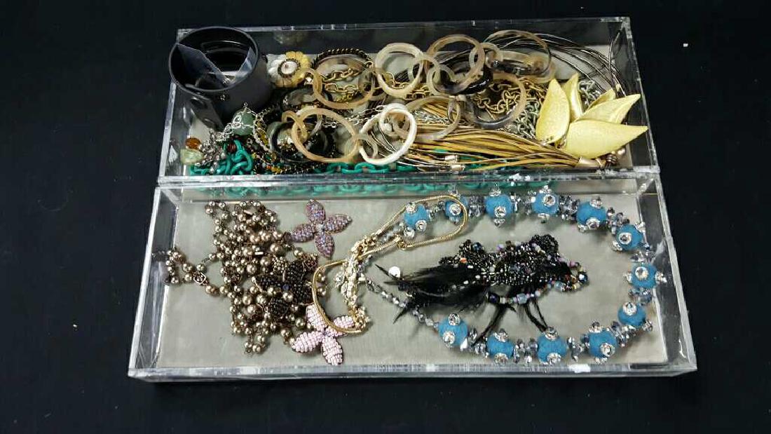 Two trays of Miscellaneous costume jewelry (1 of 3)